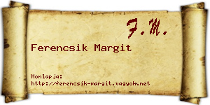 Ferencsik Margit névjegykártya